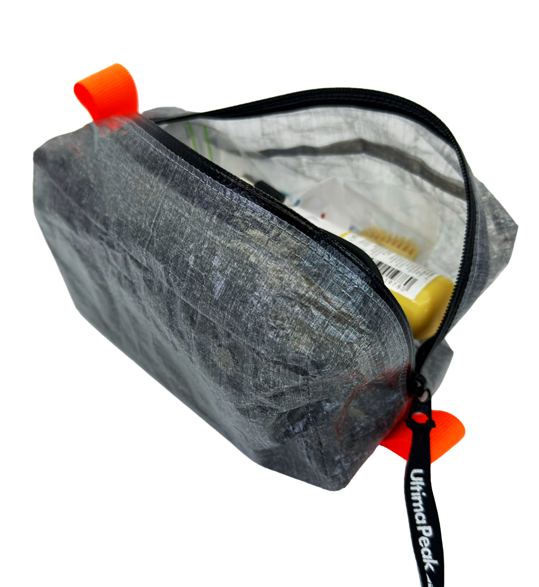 AeroStash ditty bag with items secured in the magnetic pocket