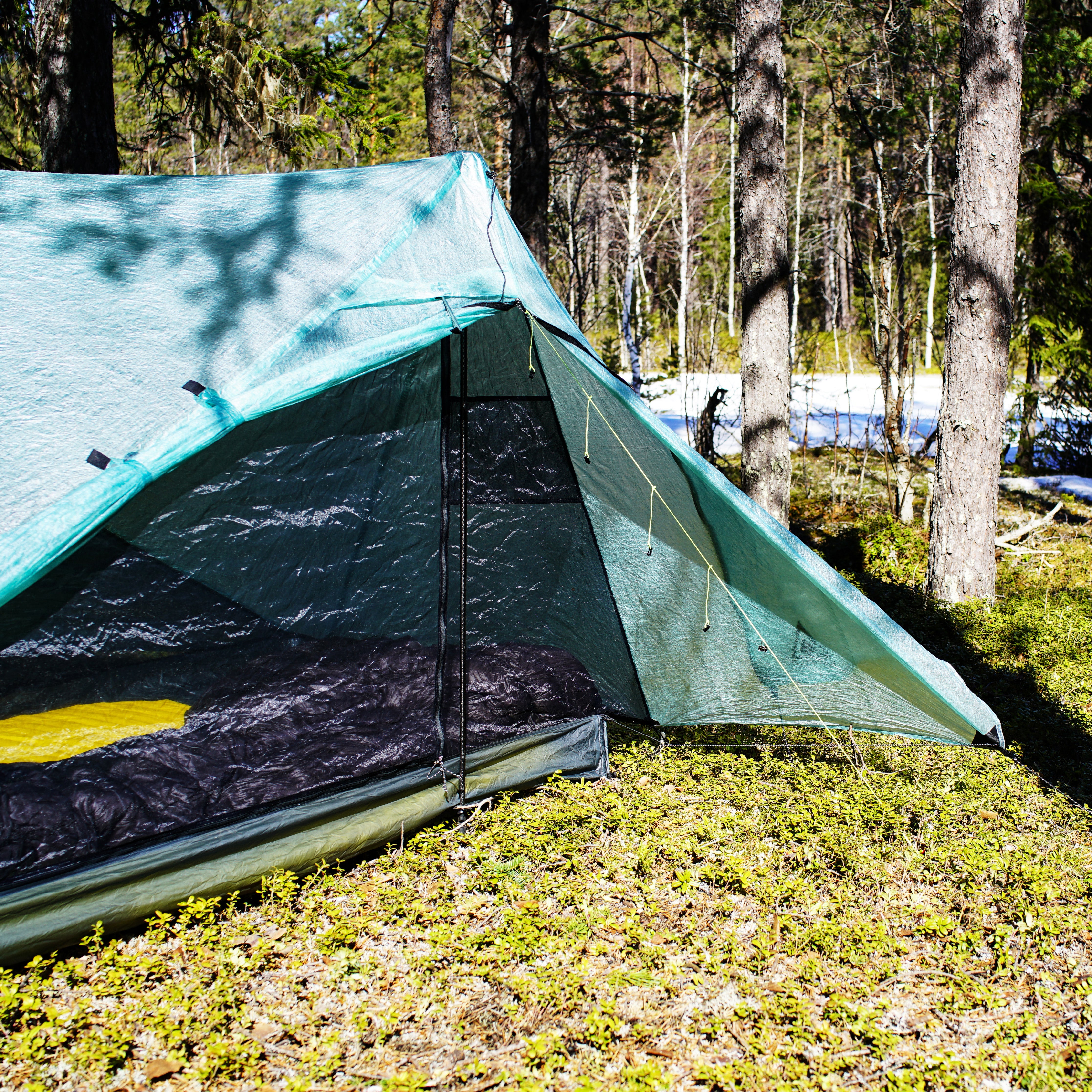 AeroDry drying line installed along a tent vestibule
