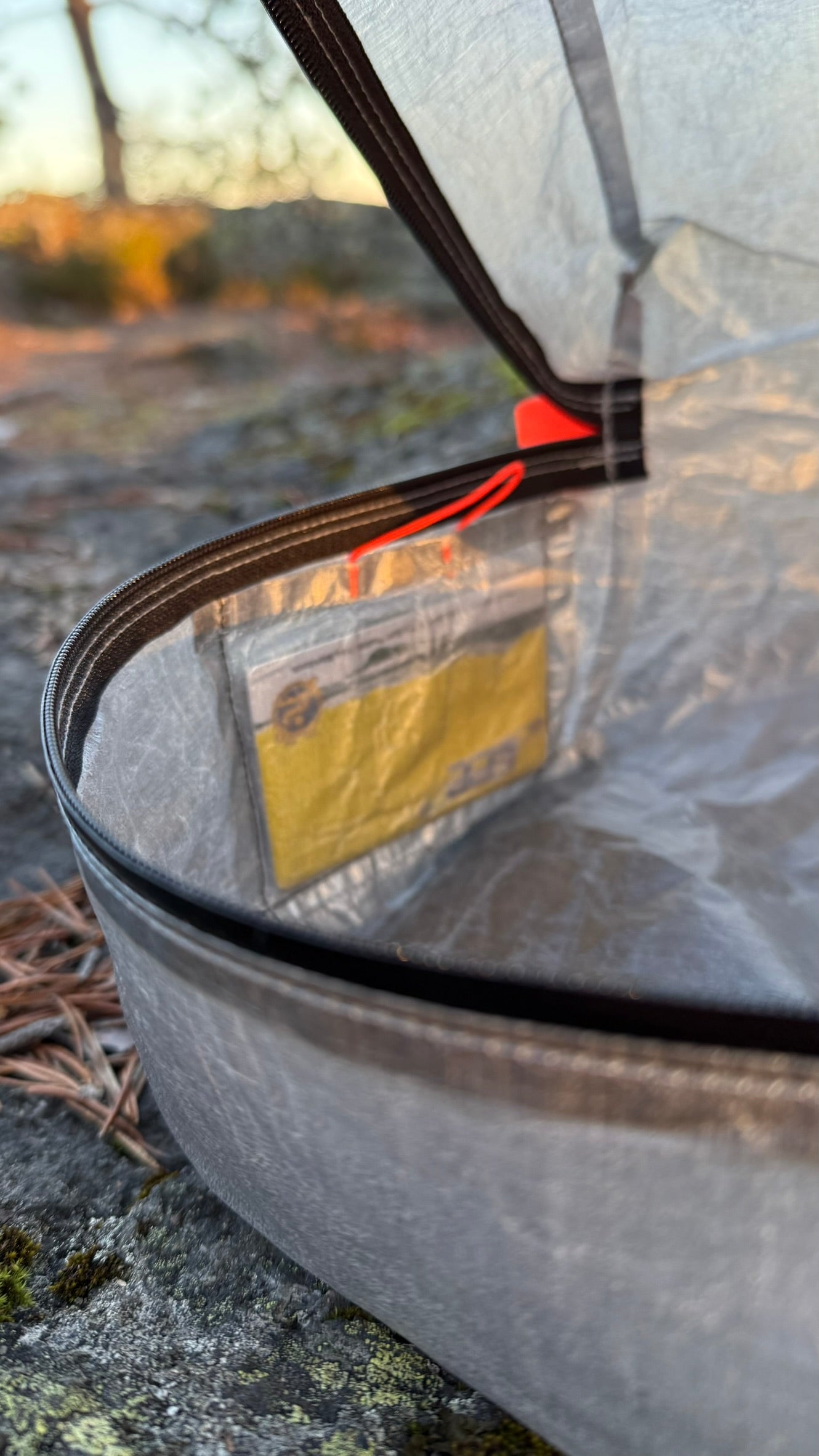 Open AeroCube Dyneema packing cube showing the magnetic pocket