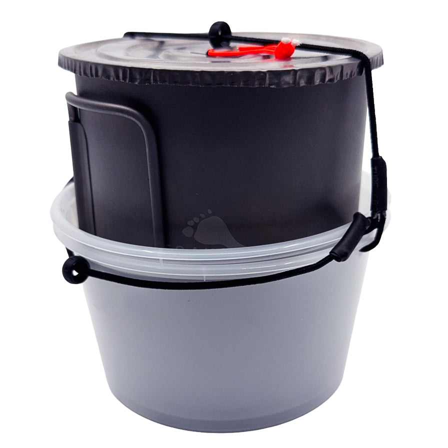 LiteBowl nested underneath a backpacking cooking pot