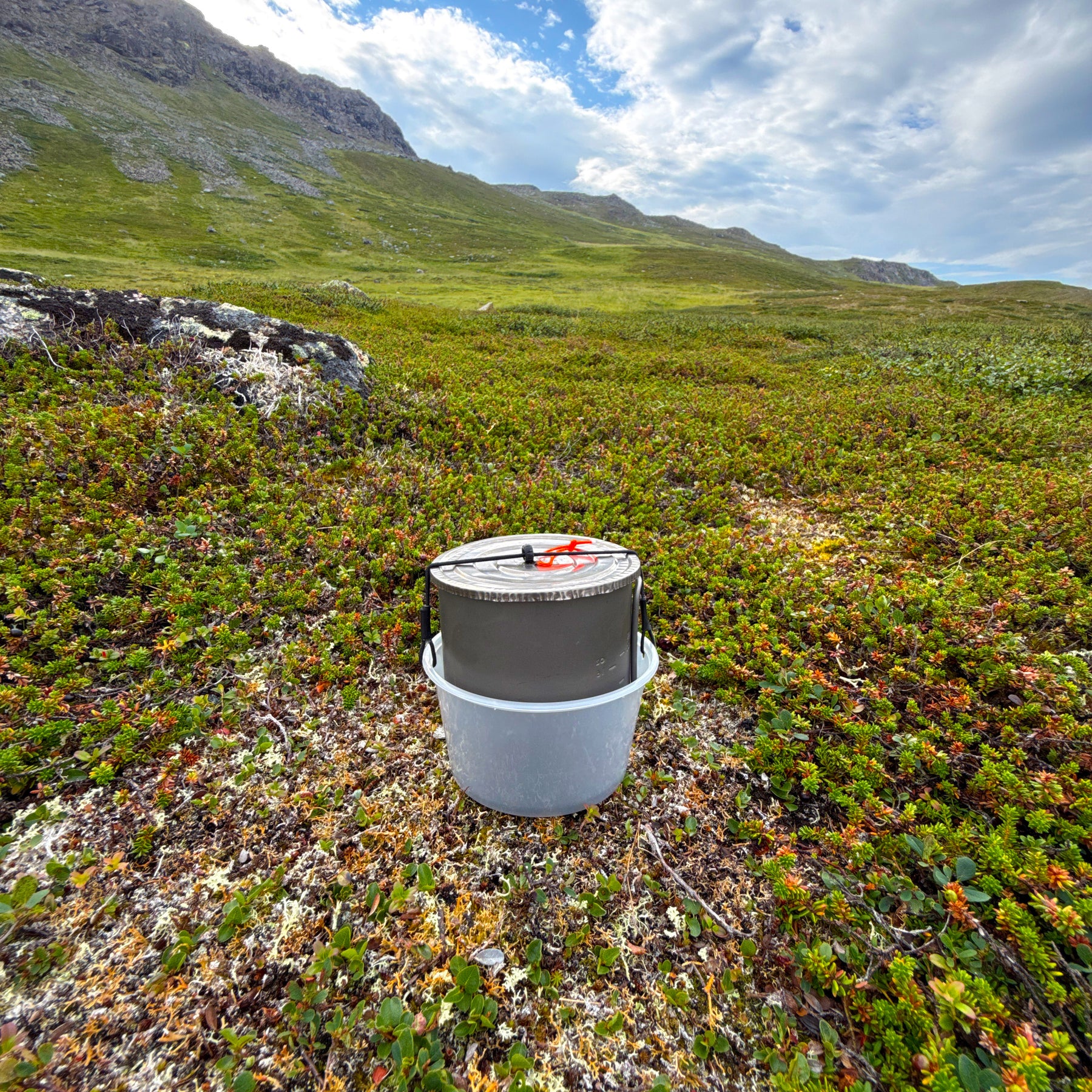 LiteBowl nested underneath a 95 mm backpacking pot