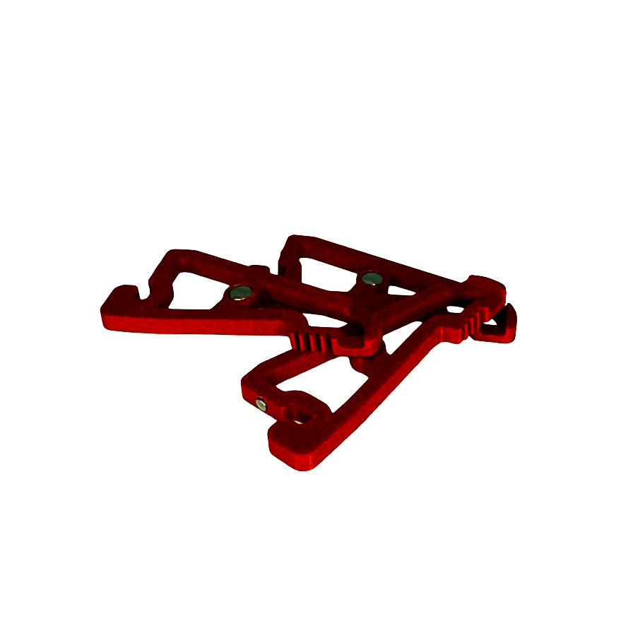 Three red MagFeets magnetic gas canister feet