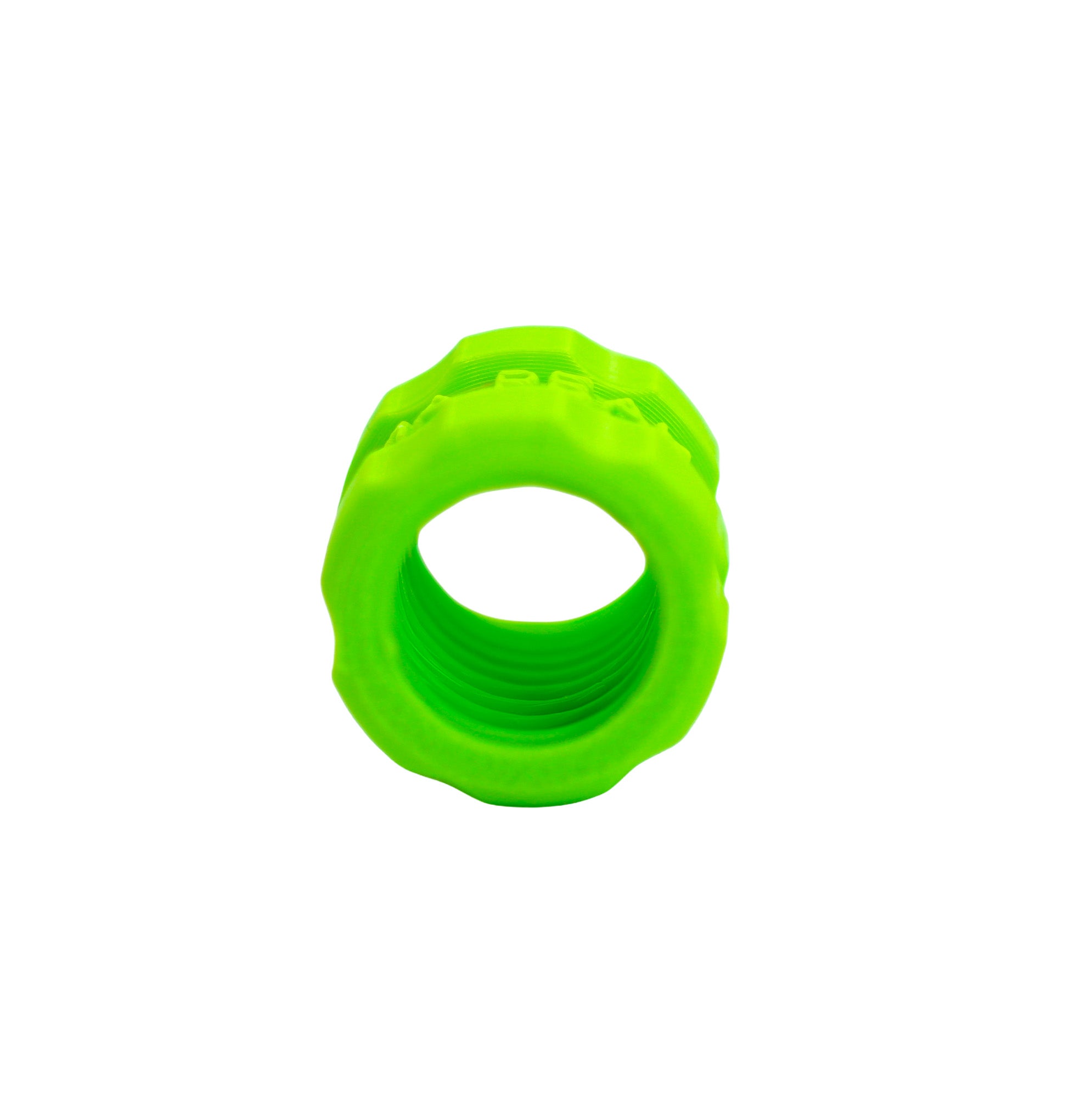 Green PastePort toothpaste refill adapter, opening view
